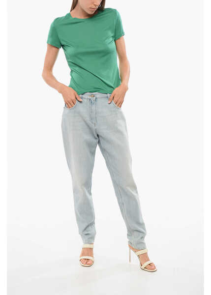 Tricouri Elisabetta Franchi Crew Neck Short-Sleeved T-Shirt Green Femei (BM 18695050) 4