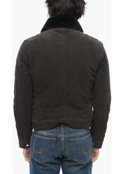Bomber jacket Moorer Suede Anfossi Bomber Jacket With Fur Collar Brown Barbati (BM 18695056) 2