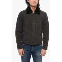 Bomber jacket Suede Anfossi Bomber Jacket With Fur Collar Barbati