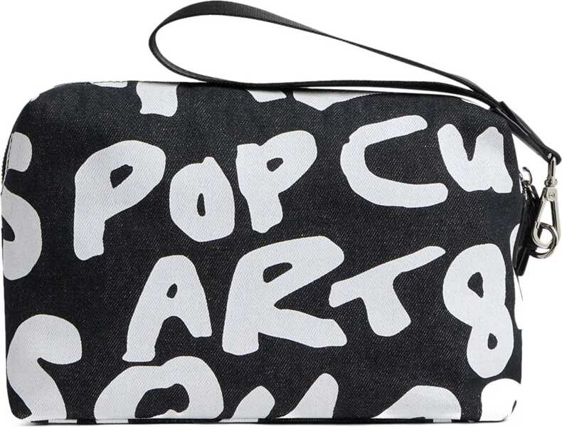 Genti de mana DSQUARED2 Denim Clutch With Contrasting Print Black & White Barbati (BM 18695059) 2