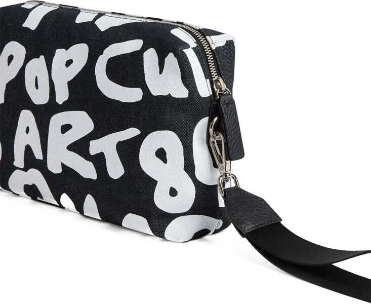 Genti de mana DSQUARED2 Denim Clutch With Contrasting Print Black & White Barbati (BM 18695059) 4