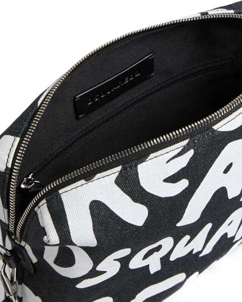 Genti de mana DSQUARED2 Denim Clutch With Contrasting Print Black & White Barbati (BM 18695059) 5