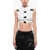 Elisabetta Franchi Cotton Blend Crop Top With Back Criss Cross Detail White