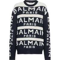 Pulovere Two-Tone Crewneck Sweater With All-Over Logo Barbati