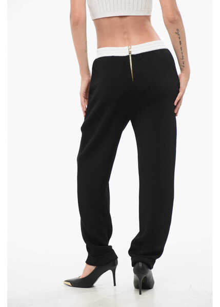 Pantaloni casual Balmain Knitted Pants With Decorative Buttons Black & White Femei (BM 18695083) 2