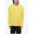 Balmain Long Sleeved Crew-Neck T-Shirt With Printed Logo Yellow