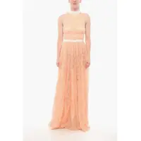 Rochii lungi Eyelash Fabric Halter Neck Dress Femei