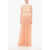Elisabetta Franchi Eyelash Fabric Halter Neck Dress Orange