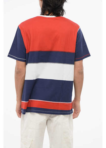 Tricouri Balmain Color Block Crew-Neck T-Shirt With Printed Logo White Barbati (BM 18695098) 2