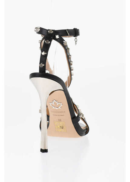 Sandale cu toc DSQUARED2 Studded Leather Ankle-Strap Sandals Heel 12Cm Black Femei (BM 18695128) 2