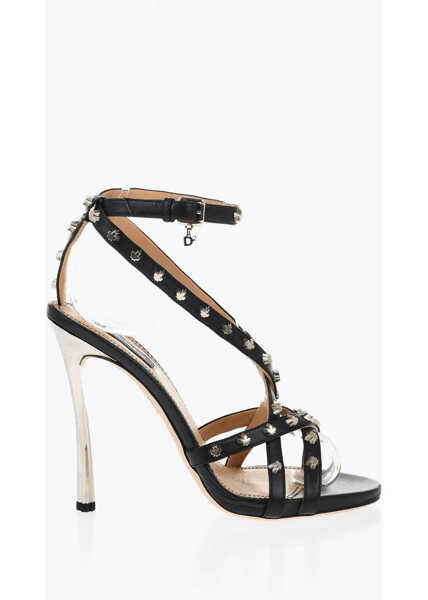 Sandale cu toc DSQUARED2 Studded Leather Ankle-Strap Sandals Heel 12Cm Black Femei (BM 18695128) 3