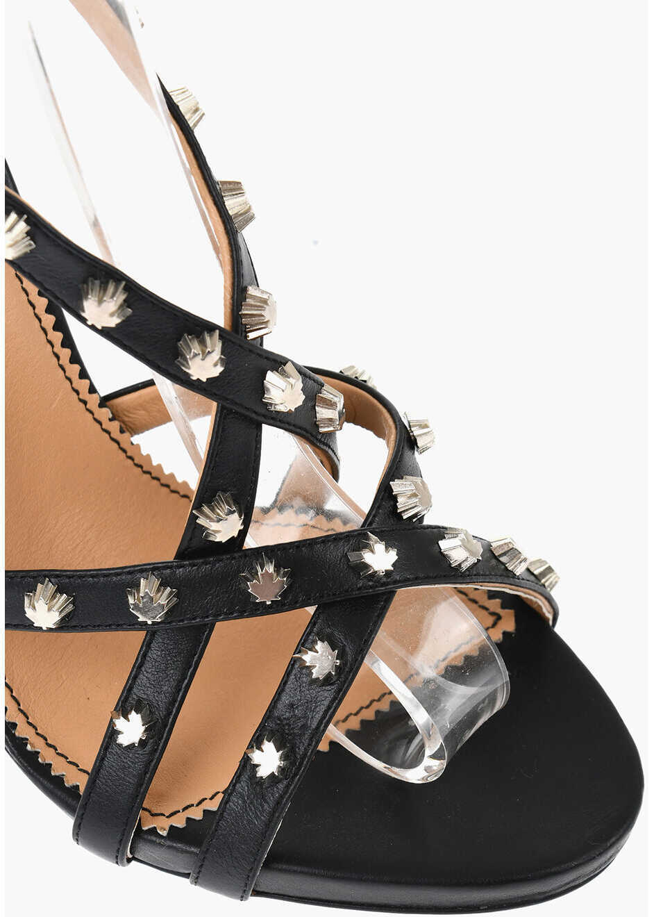 Sandale cu toc DSQUARED2 Studded Leather Ankle-Strap Sandals Heel 12Cm Black Femei (BM 18695128) 4