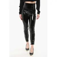 Colanti Eco-Patent Leather High-Waisted Leggings Femei