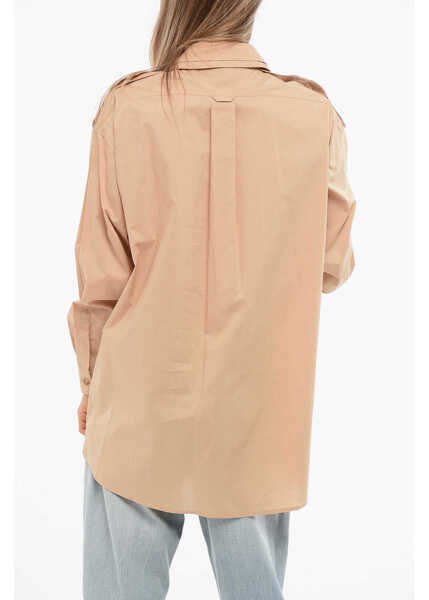 Camasi elegante Elisabetta Franchi Cotton Button-Down Shirt Brown Femei (BM 18695152) 2