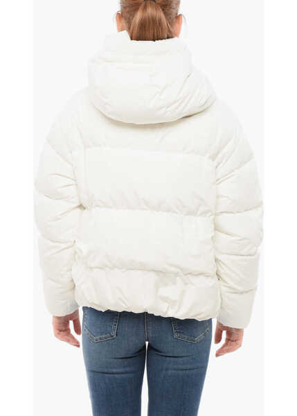 Geci de iarna Bacon Hooded Cloud Down Jacket With Front Zip White Femei (BM 18695155) 2