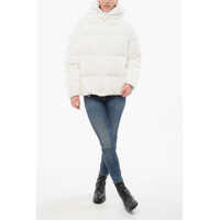 Imbracaminte Dama pagina 636 - Geci de iarna Bacon Hooded Cloud Down Jacket With Front Zip White Femei (BM 18695155) - B-mall.ro