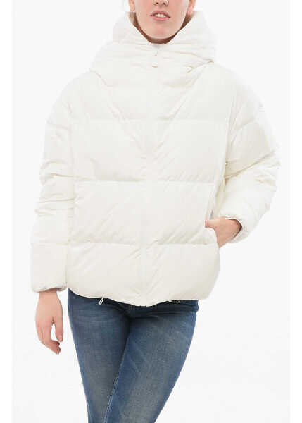 Geci de iarna Bacon Hooded Cloud Down Jacket With Front Zip White Femei (BM 18695155) 1