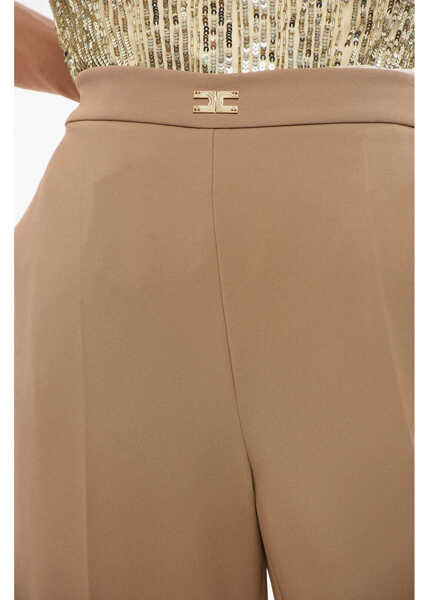 Pantaloni casual Elisabetta Franchi 4-Pocketed Pants With Side Zip Beige Femei (BM 18695161) 3