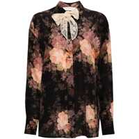Camasi Zimmermann Illustration Printed Silk Shirt Femei