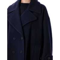 Imbracaminte Dama pagina 597 - Paltoane Chloe Chlo Oversized Double-Breasted Coat EVENING BLUE Femei (BM 18696651) - B-mall.ro