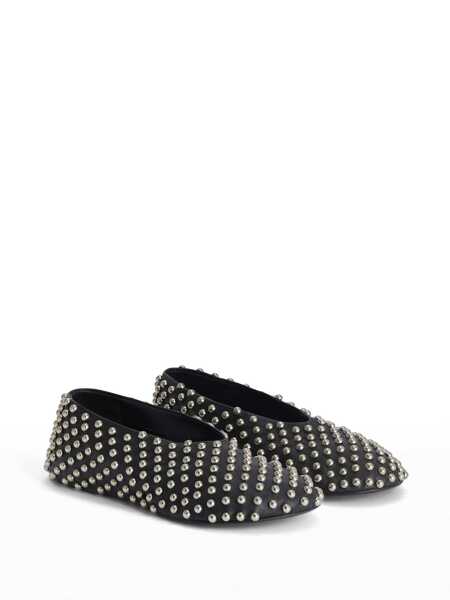 Balerini Jil Sander Black Ballet Flats With All-Over Stud In Leather Woman Black Femei (BM 18697419) 2