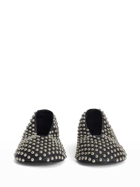 Balerini Jil Sander Black Ballet Flats With All-Over Stud In Leather Woman Black Femei (BM 18697419) 4