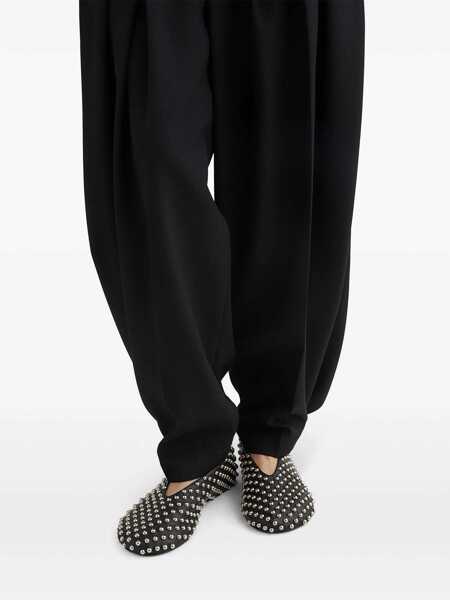 Balerini Jil Sander Black Ballet Flats With All-Over Stud In Leather Woman Black Femei (BM 18697419) 5