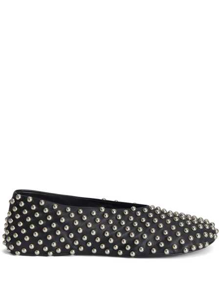 Balerini Jil Sander Black Ballet Flats With All-Over Stud In Leather Woman Black Femei (BM 18697419) 1