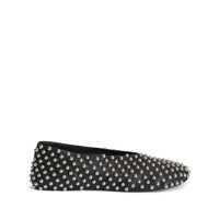 Balerini Black Ballet Flats With All-Over Stud In Leather Woman Femei