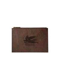 Genti de mana Etro Logo Print Flat Pouch Femei