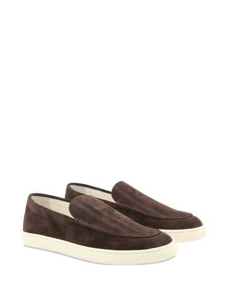 Mocasini Brunello Cucinelli Chevron-effect suede loafers Brown Barbati (BM 18697932) 2