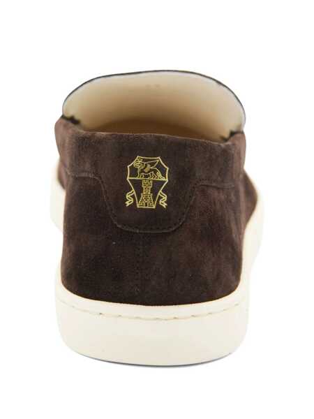 Mocasini Brunello Cucinelli Chevron-effect suede loafers Brown Barbati (BM 18697932) 3