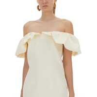 Rochii ROTATE Birger Christensen Dama - Rochii casual ROTATE Birger Christensen Mini Dress With Bare Shoulders IVORY Femei (BM 18698626) - B-mall.ro