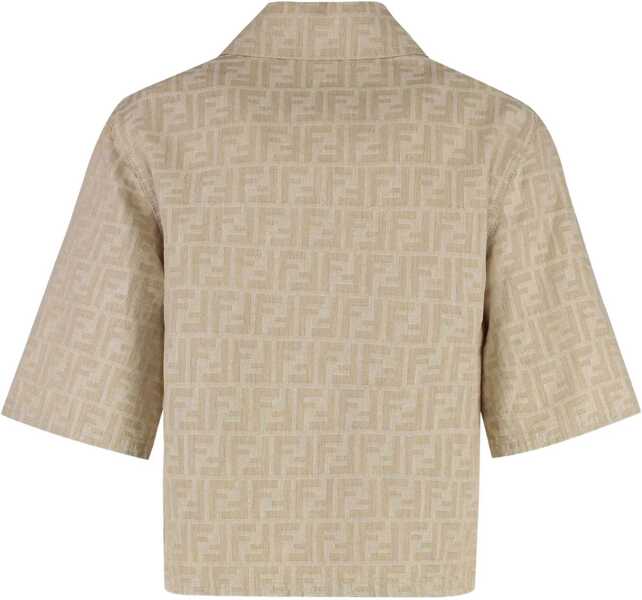 Bluze Fendi Ff Chambray Jacket BEIGE Femei (BM 18698650) 2