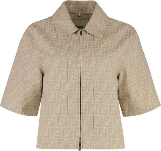 Bluze Fendi Ff Chambray Jacket BEIGE Femei (BM 18698650) 1