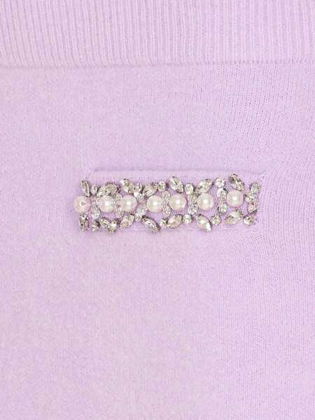 Fuste casual Self-Portrait Knit Skirt With Crystals LILAC Femei (BM 18698653) 4