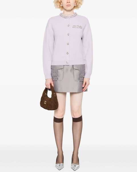 Cardigane Self-Portrait Knitted Cardigan With Crystals LILAC Femei (BM 18698662) 2