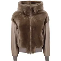 Geci Blancha Straight "Merino Shearling" And Nylon Fabric Jacket Clothing Femei
