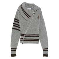 Cardigane THE ATTICO The Attico Striped Cardigan With Asymmetrical Zip Closure