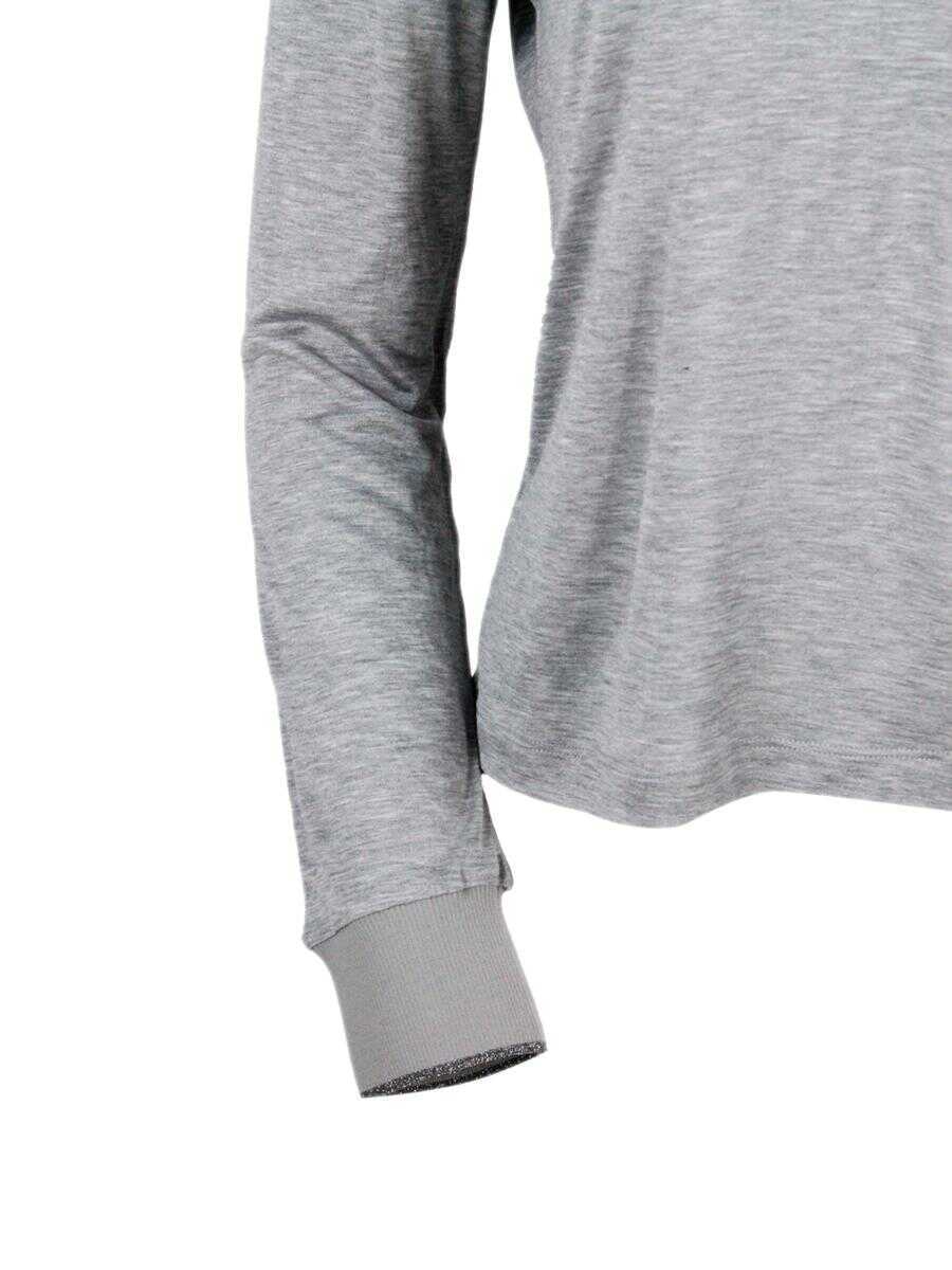Topuri Lorena Antoniazzi Lorena Antoniazzi T-Shirts And Polos GREY Femei (BM 18701277) 4