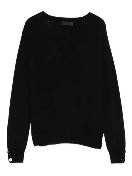 Pulovere Liu Jo Liu Jo Wool Sweater Featuring A V-Neck Black Femei (BM 18701694) 1