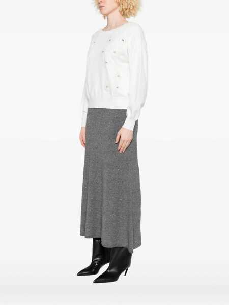 Pulovere Liu Jo Liu Jo White Top With Beads WHITE Femei (BM 18701703) 3