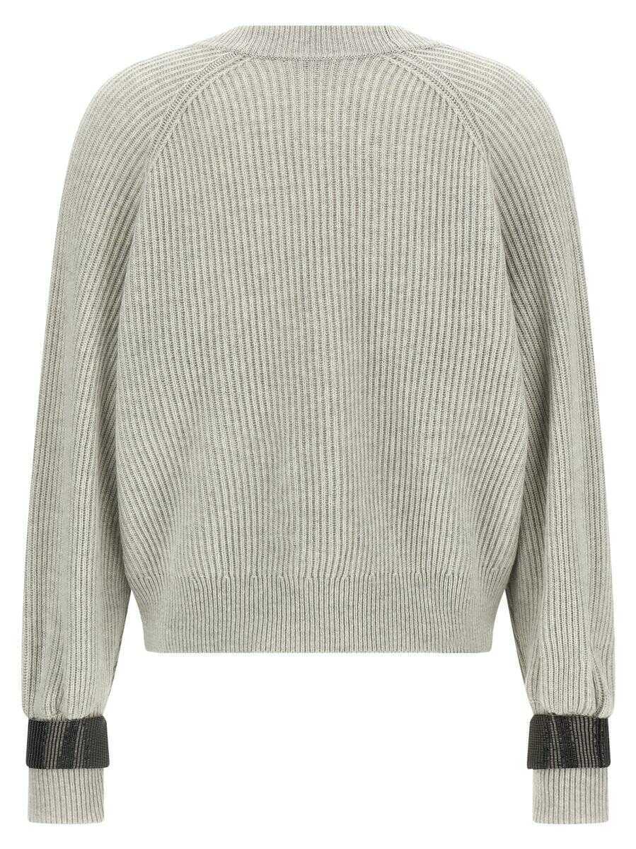 Cardigane Brunello Cucinelli Brunello Cucinelli Monile Cuff Cardigan GRAY Femei (BM 18702507) 2
