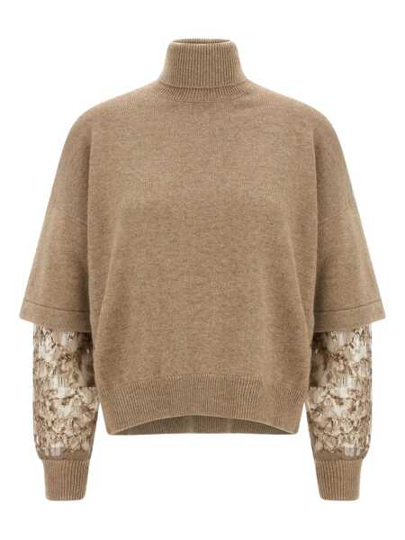 Pulovere Brunello Cucinelli Brunello Cucinelli Cashmere Turtle-Neck Jumper BROWN Femei (BM 18702510) 1
