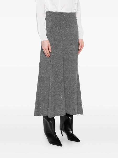 Fuste Liu Jo Liu Jo Grey Midi Knit Skirt GREY Femei (BM 18702627) 3