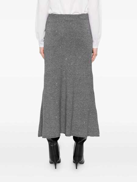 Fuste Liu Jo Liu Jo Grey Midi Knit Skirt GREY Femei (BM 18702627) 4