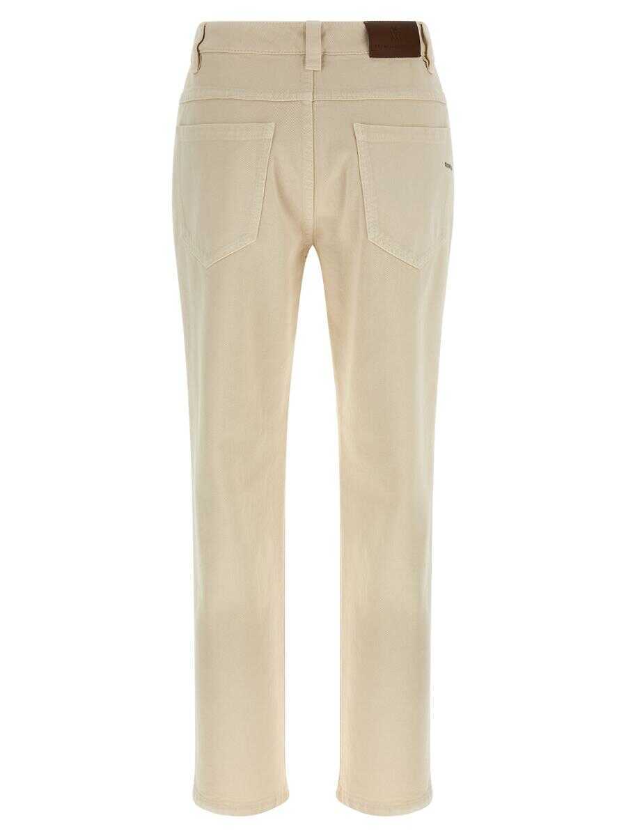 Blugi Brunello Cucinelli Brunello Cucinelli Denim Pants WHITE Femei (BM 18702801) 2