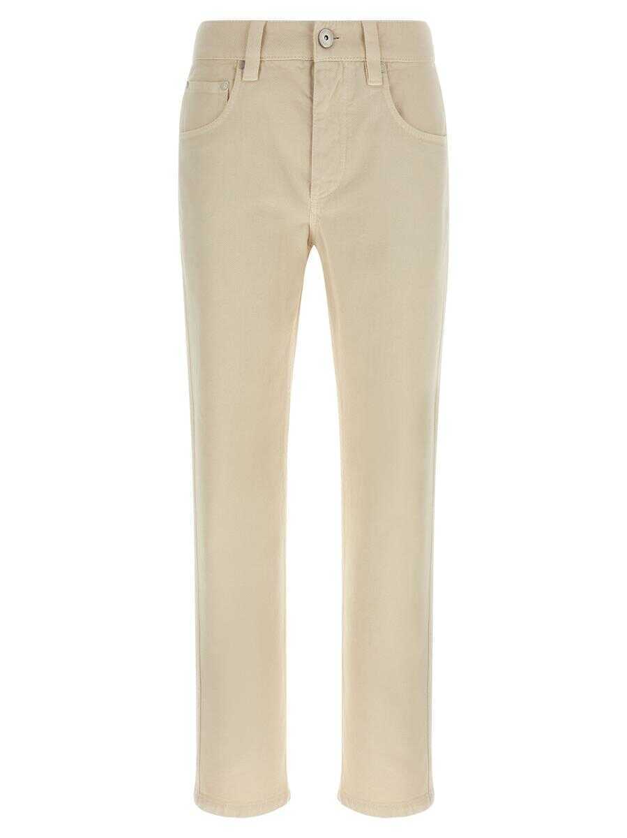 Blugi Brunello Cucinelli Brunello Cucinelli Denim Pants WHITE Femei (BM 18702801) 1