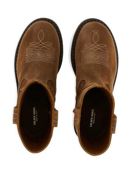 Sneakers Golden Goose WISH STAR BIKER SUEDE LEATHER AND EMBROIDERY UPPER SNEAKERS Brown Fete (BM 18703875) 3