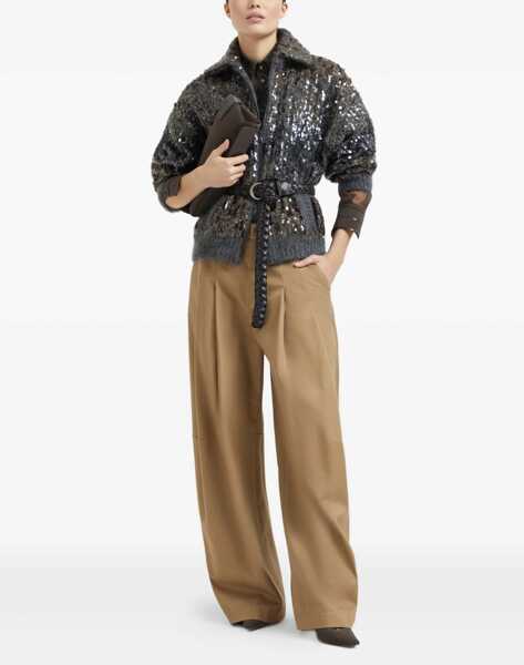 Camasi casual Brunello Cucinelli Silk Shirt DARK CHOCOLATE Femei (BM 18703894) 2